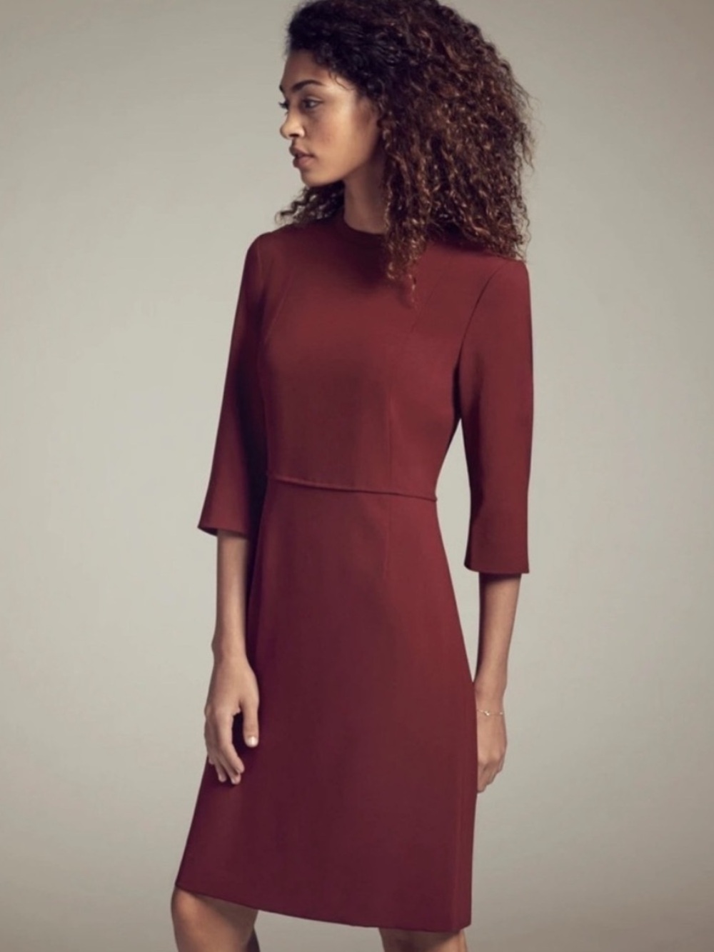 MM LAFLEUR lena shift dress port burgundy work career office size 6